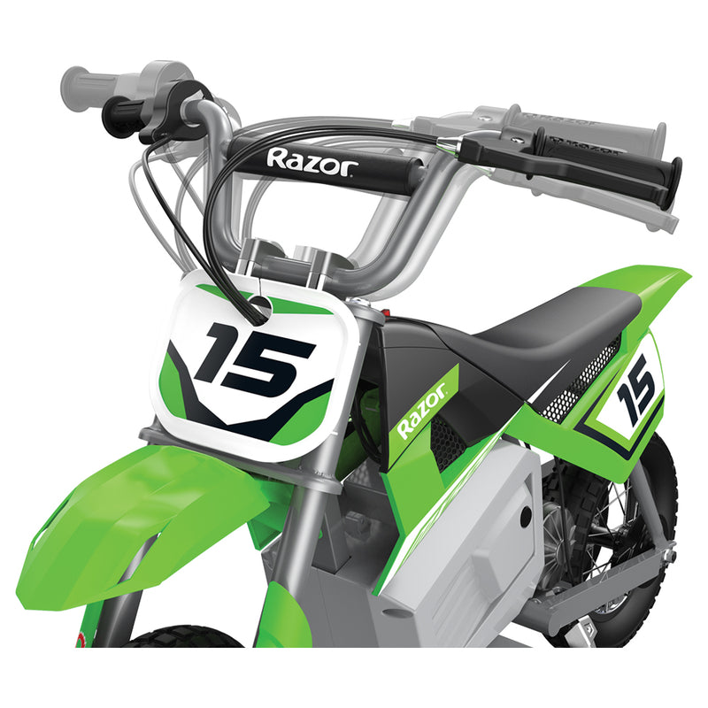 Razor MX350 & MX400 Dirt Rocket Kids Electric Motorcycle Bikes, 1 Green & 1 Blue