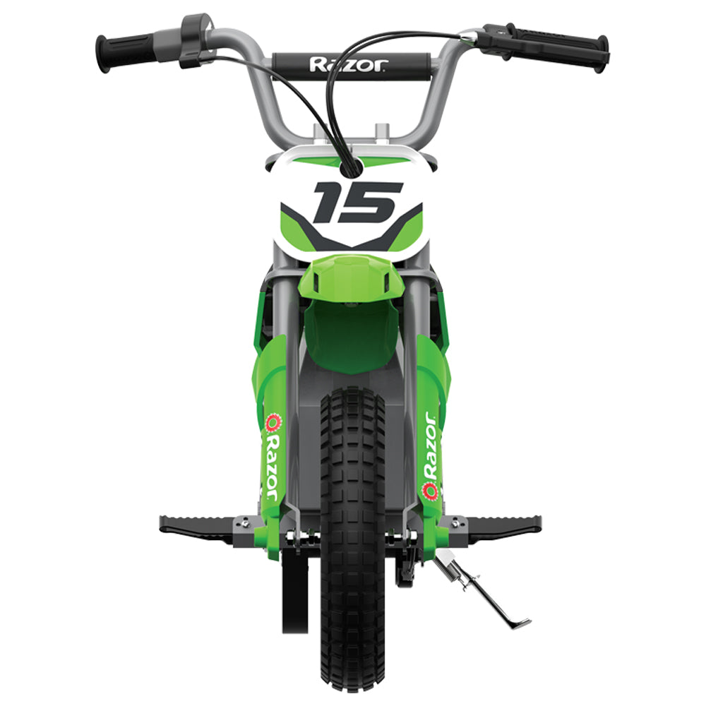 Razor MX350 & MX400 Dirt Rocket Kids Electric Motorcycle Bikes, 1 Green & 1 Blue