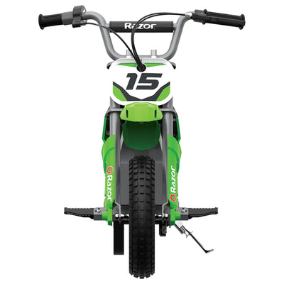 Razor MX350 & MX400 Dirt Rocket Kids Electric Motorcycle Bikes, 1 Green & 1 Blue