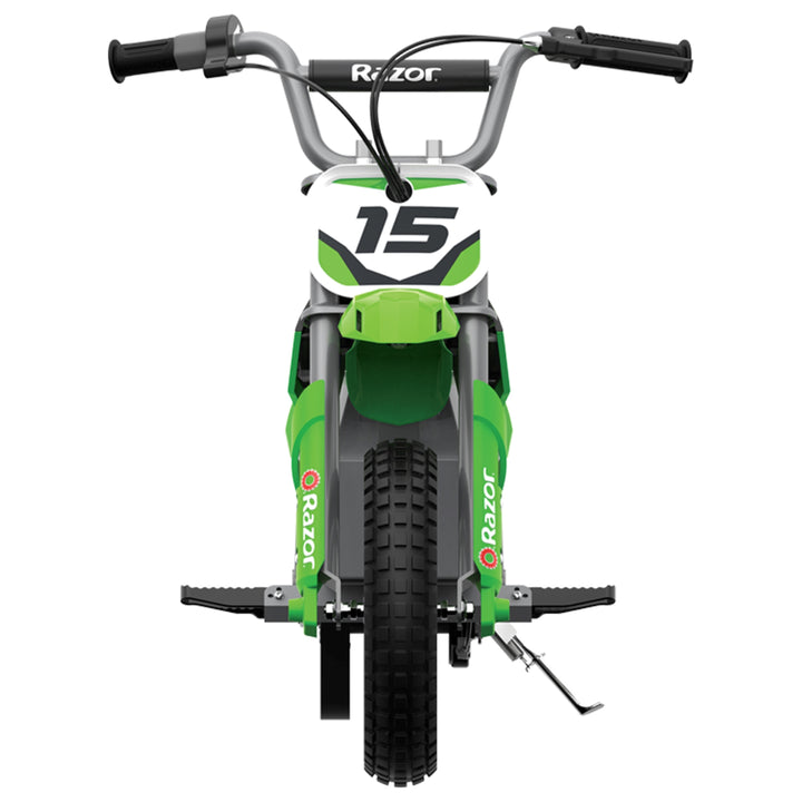 Razor MX400 Dirt Rocket 24V Electric Motorcycle Dirt Bikes, 1 Black & 1 Green