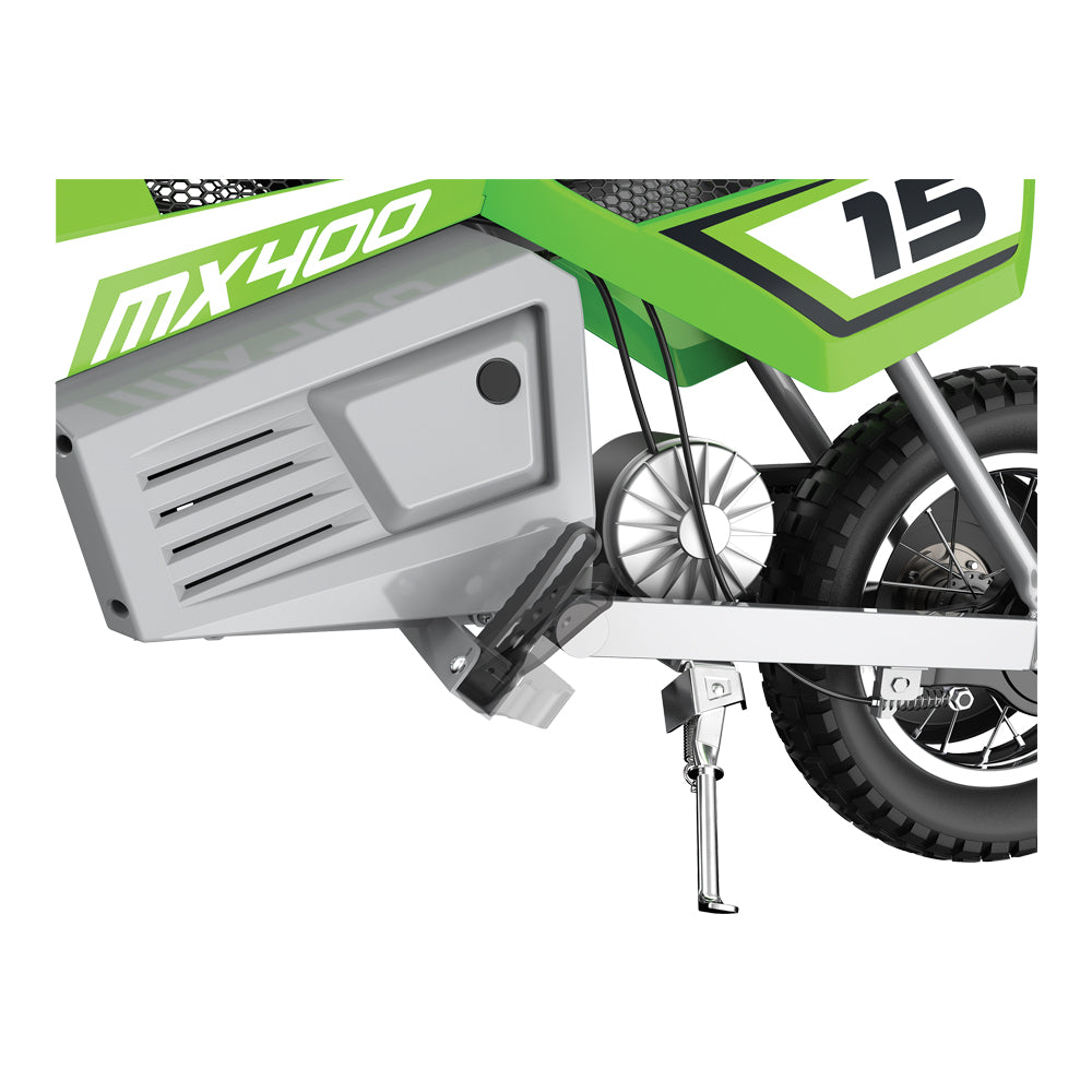 Razor MX350 & MX400 Dirt Rocket Kids Electric Motorcycle Bikes, 1 Green & 1 Blue