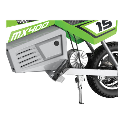 Razor MX350 & MX400 Dirt Rocket Kids Electric Motorcycle Bikes, 1 Green & 1 Blue