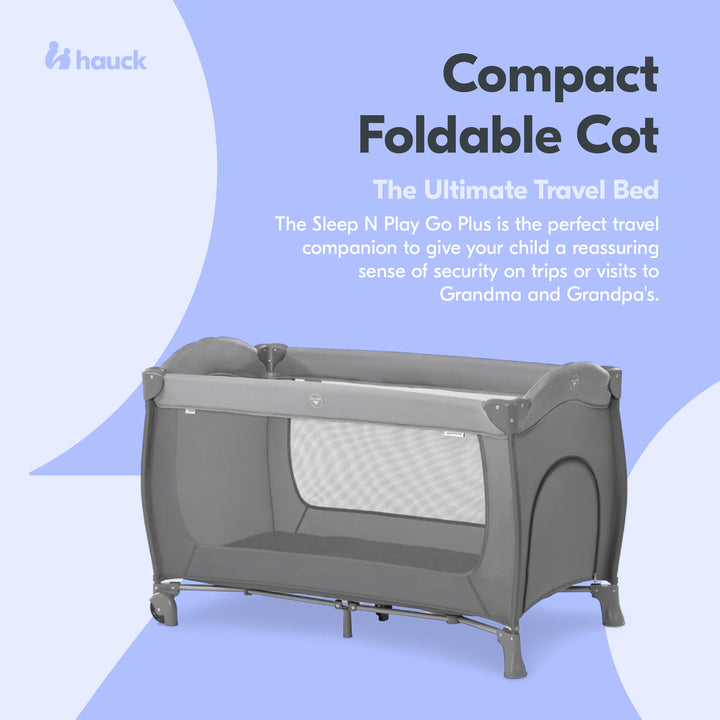 hauck Sleep N Play Foldable Travel Bed & Playpen w/Mattress, Gray (Open Box)