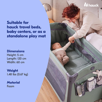 hauck Foldable Portable Foam Toddler Nap Mattress Pad, 24 x 47 Inches, Gray - VMInnovations