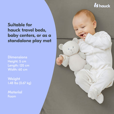 hauck Foldable Portable Foam Toddler Mattress Pad, 24 x 47 Inches,Gray(Open Box)