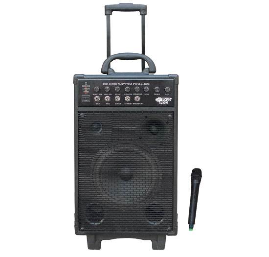 PYLE PRO PWMA1050 800 Watt VHF Wireless Battery Powered PA System w/ Ipod Input