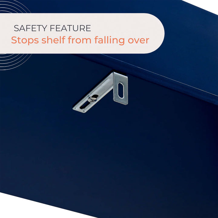 Sturdis Kids Toy Organizer with Bookshelf and 8 Toy Bins, Dark Blue (Open Box) - VMInnovations