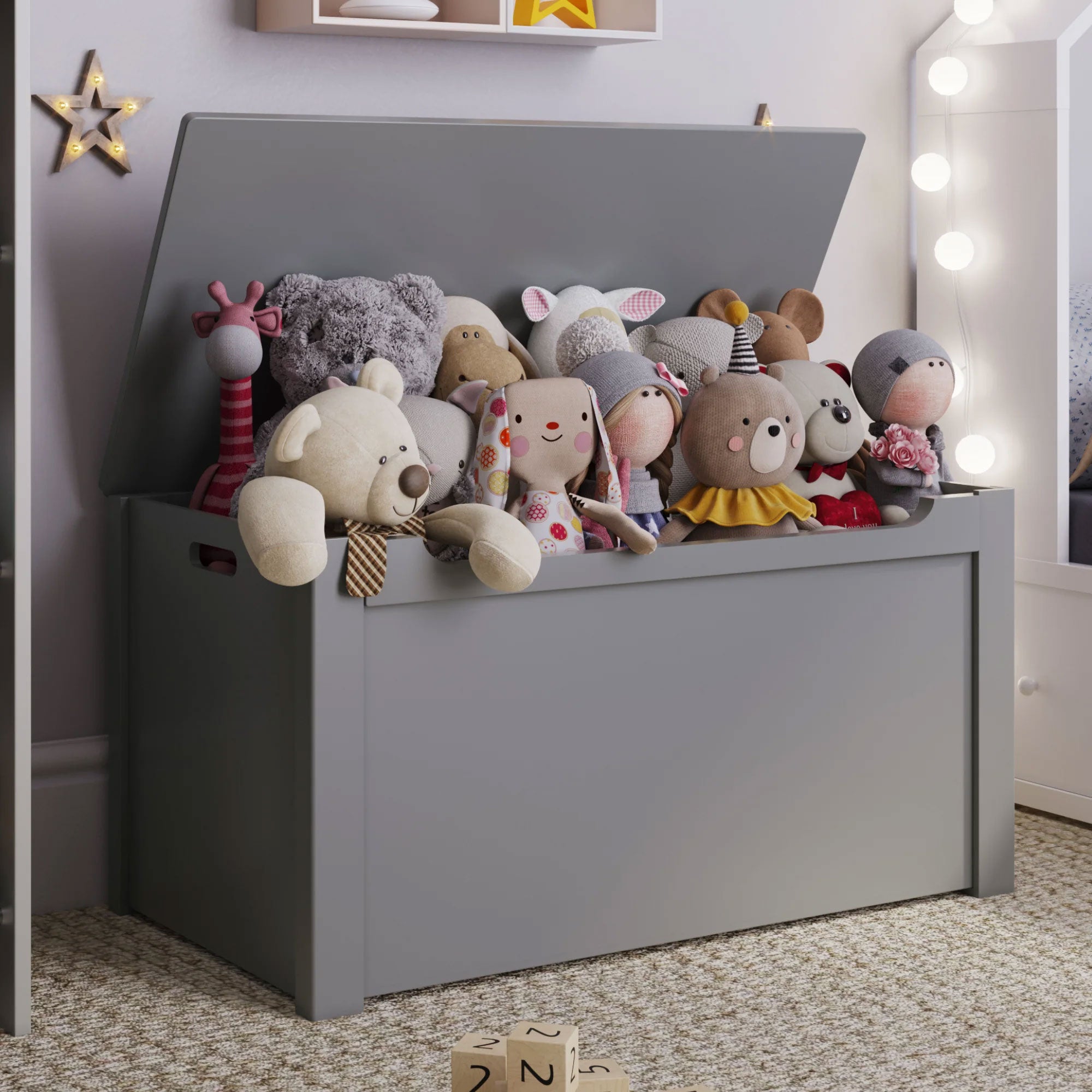 Sturdis Toy Box Stylish & Spacious Storage for Home Organization, Gray(Open Box) - VMInnovations
