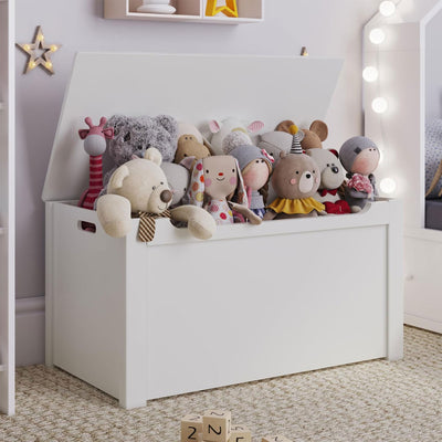 Sturdis Wooden Toy Box Stylish Spacious Storage for Home Organization, White - VMInnovations