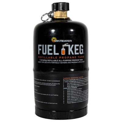 Mr. Heater Fuel Kegs 16 Ounce Refillable All Purpose Propane Cylinder, Black - VMInnovations