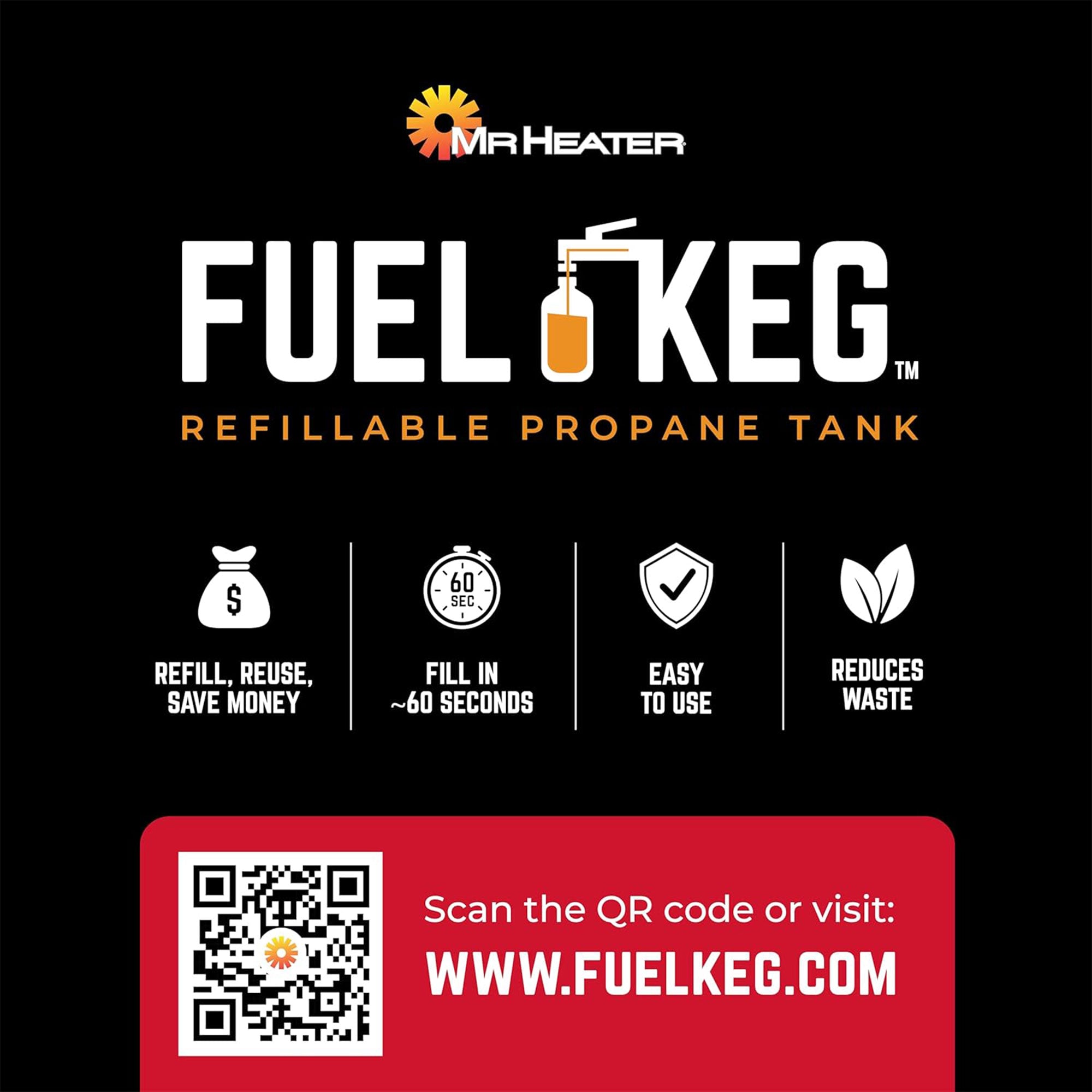 Mr. Heater Fuel Kegs 16oz Refillable All Purpose Propane Cylinder (Open Box) - VMInnovations