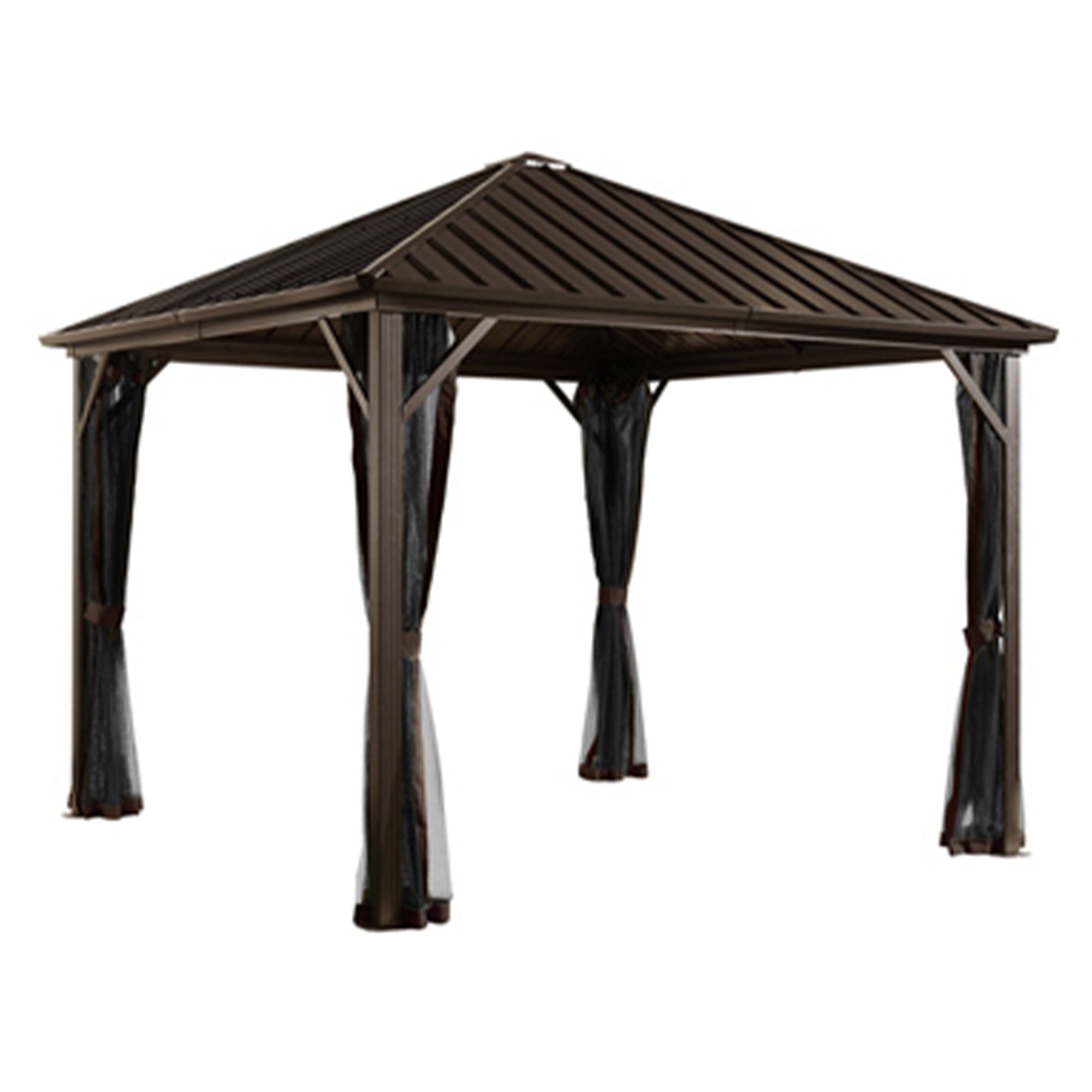 Sojag Dakota 10 x 10 Feet Aluminum Gazebo with Nylon Mosquito Netting, Brown (Open Box)