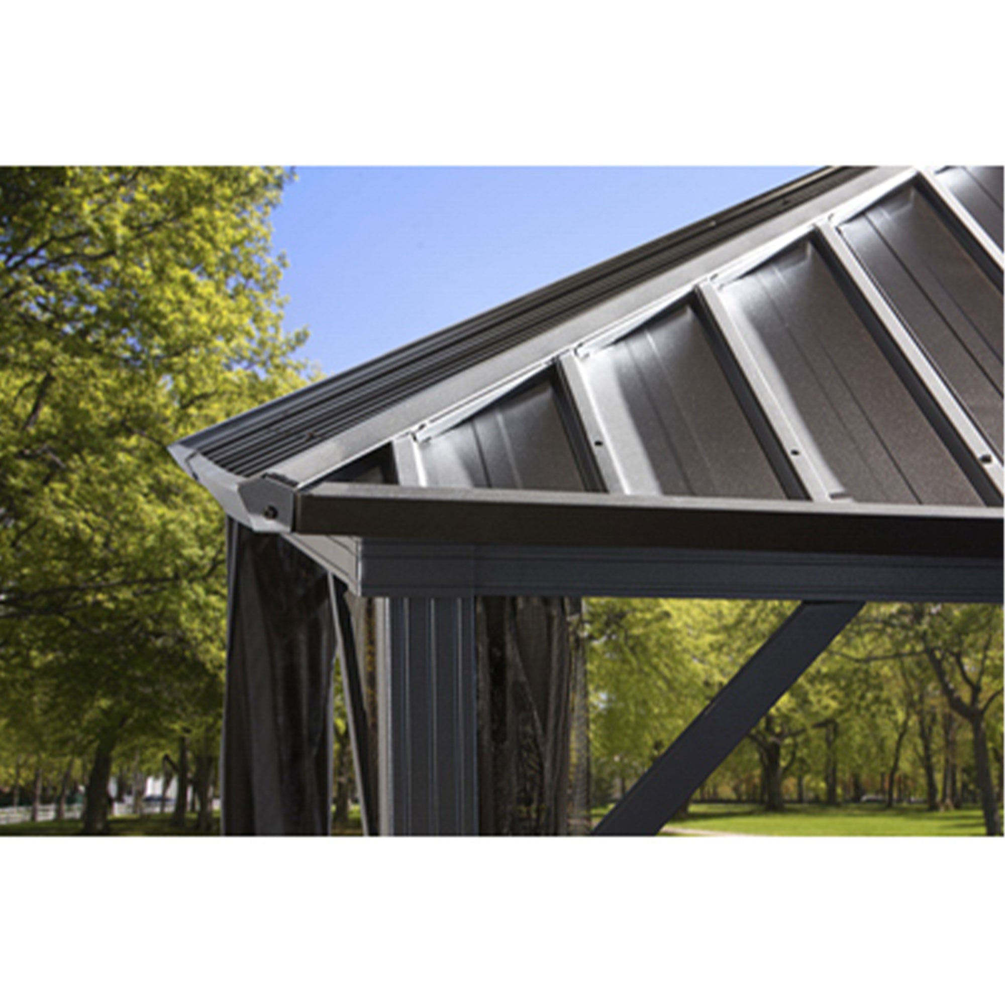 Sojag Dakota 10 x 10 Feet Aluminum Gazebo with Nylon Mosquito Netting, Brown (Open Box)