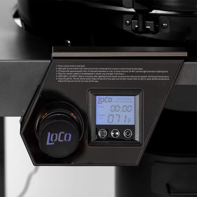 Loco Cookers 22.5" SmartTemp Kettle Grill w/Cart & Backlit LCD, Black (Open Box)