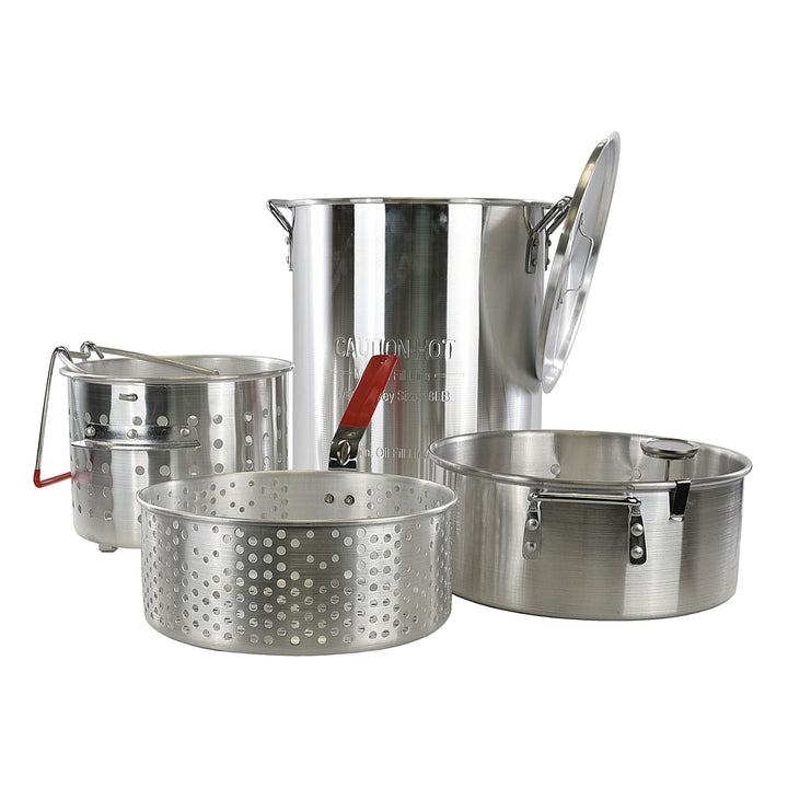 Loco Cookers 30qt Aluminum Circular Pots for Boiling & Steaming,Silver(Open Box)