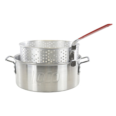 Loco Cookers 30 Quart Aluminum Circular Pots Kit for Boiling & Steaming, Silver