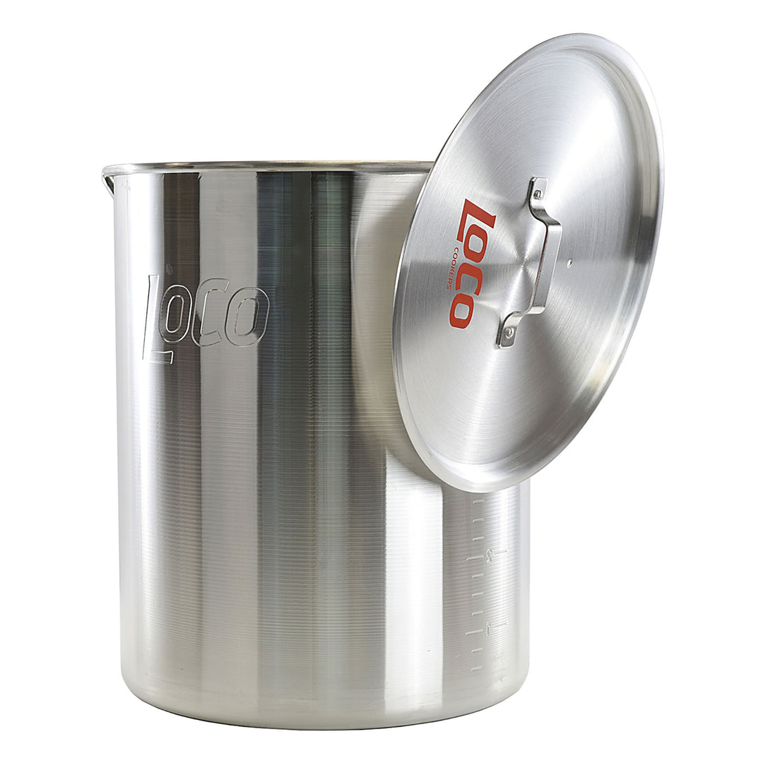 Loco Cookers 30qt Aluminum Circular Pots for Boiling & Steaming,Silver(Open Box)