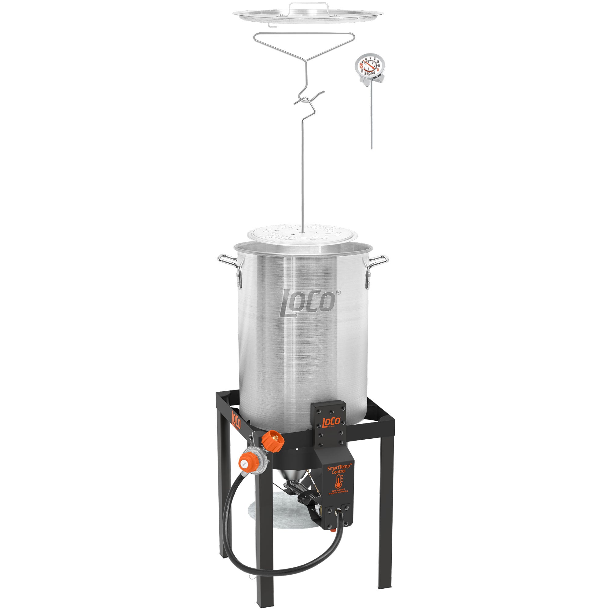 Loco 30 Qt Propane Manual Ignition Aluminum Cylinder Turkey Fryer (Open Box) - VMInnovations