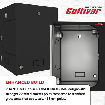 PHANTOM Cultivar GT84 8 x 4’ All Steel Design Grow Tent with 200 Pound Capacity - VMInnovations