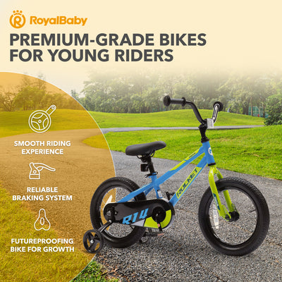 RoyalBaby Rocket Outdoor Children's Bike, 14 In, Blue (Open Box) - VMInnovations
