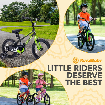 RoyalBaby Rocket Children's Bike with Training Wheels, 14 Inch, Black (Open Box) - VMInnovations