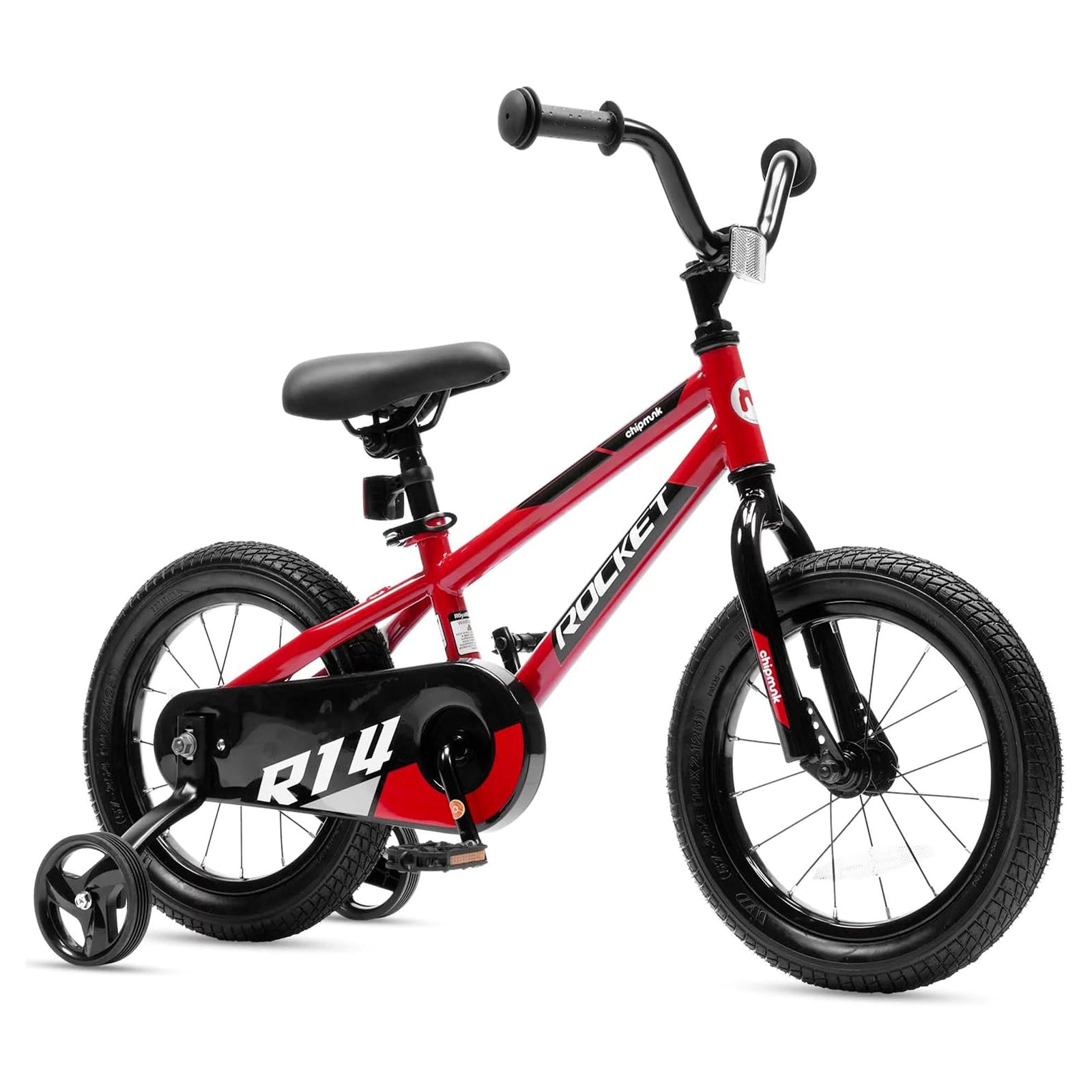 RoyalBaby Rocket Children's Bike with Training Wheels, 14 Inch, Red (Open Box) - VMInnovations
