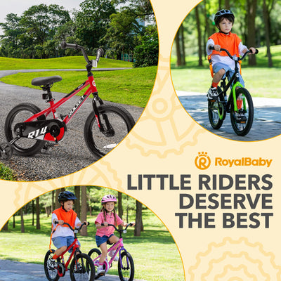 RoyalBaby Rocket Outdoor Children's Bike with Training Wheels, 12 Inch, Red