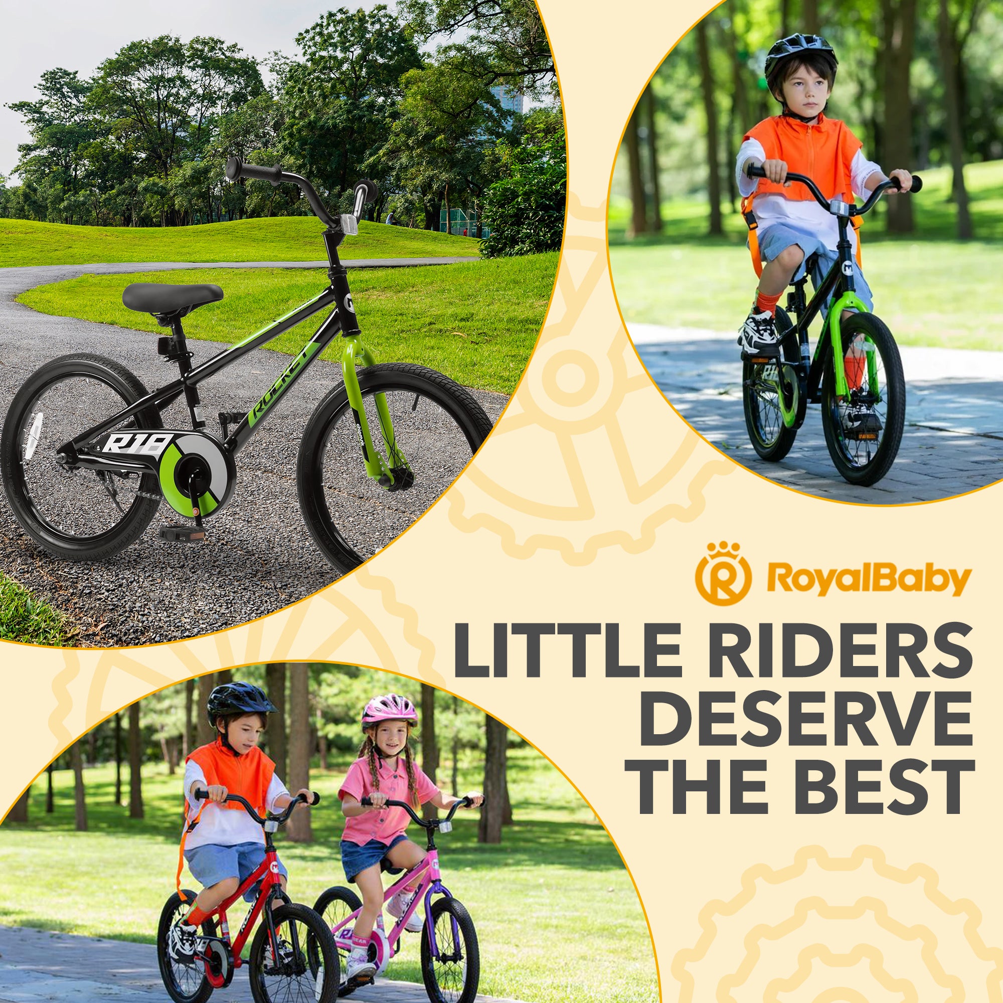 RoyalBaby Rocket Outdoor Children's Sport Bike with Kickstand, 18 Inch, Black - VMInnovations
