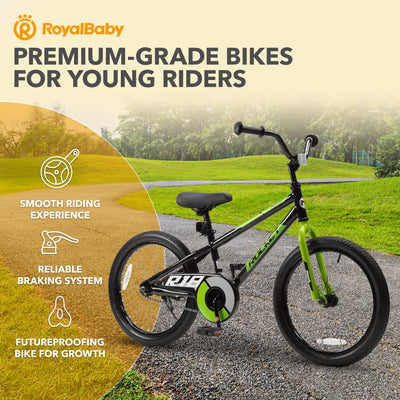 RoyalBaby Rocket Outdoor Children's Sport Bike with Kickstand, 18 Inch, Black - VMInnovations