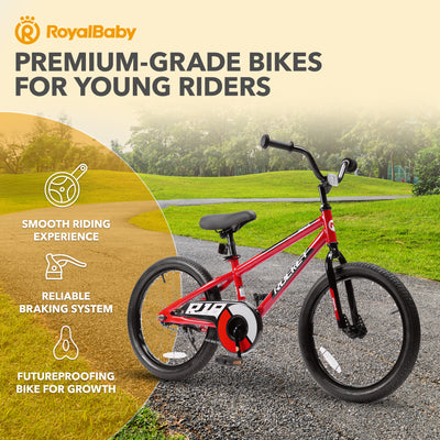 RoyalBaby Rocket Outdoor Children's Sport Bike with Kickstand, 18 Inch, Red