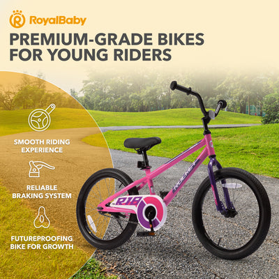 RoyalBaby Rocket Outdoor Children's Sport Bike with Kickstand, 18 Inch, Pink - VMInnovations