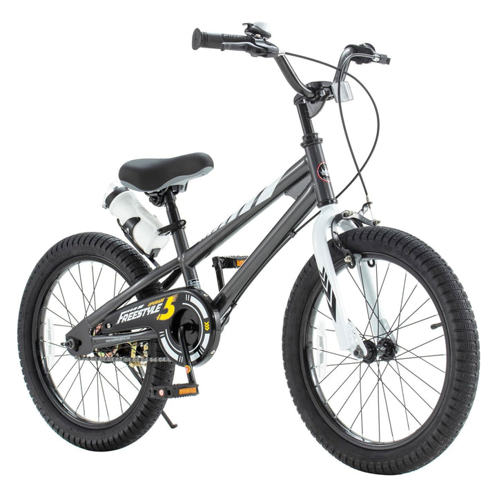 RoyalBaby Freestyle Outdoor Sporty Bicycle with Kickstand, 18", Black (Open Box)
