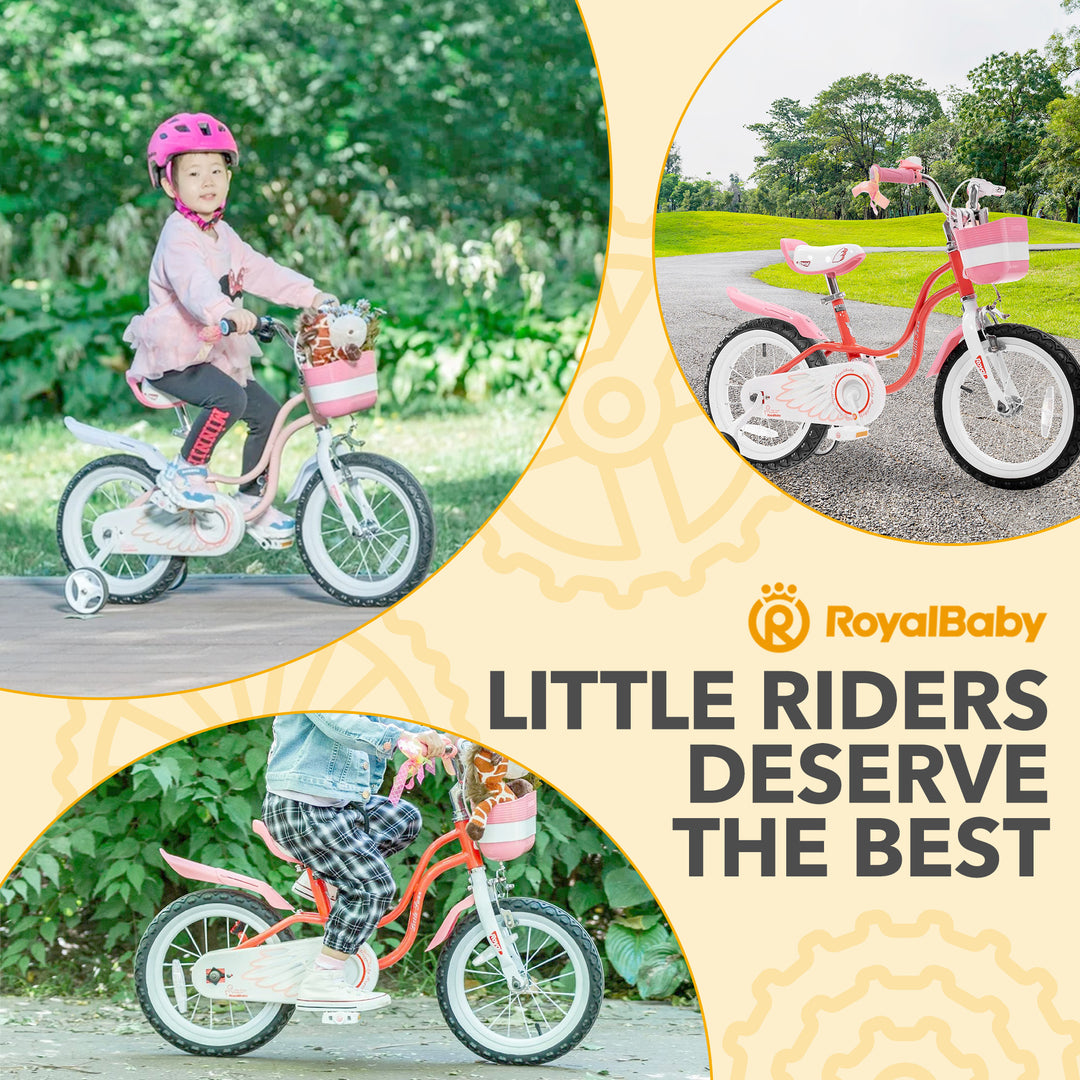 RoyalBaby Princess Girl Kids Bicycle 18 Inch w/Kickstand, Swan/Pink (For Parts)