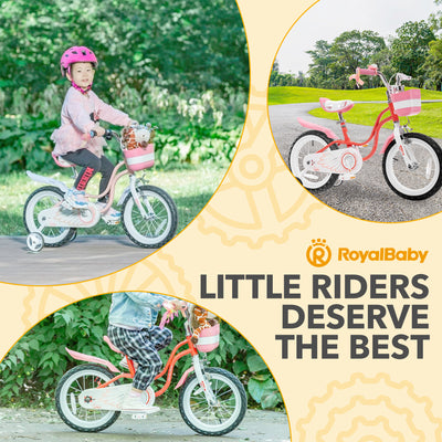 RoyalBaby Princess Girl Kids Outdoor Bicycle 18 Inch with Kickstand (Open Box) - VMInnovations