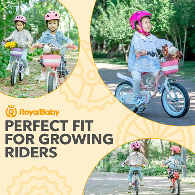 RoyalBaby Girl Bicycle 16" w/ Training Wheels & Kickstand, Swan/Purple(Open Box) - VMInnovations