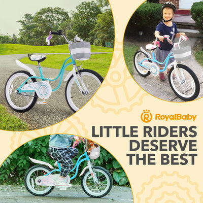 RoyalBaby Princess Girl Kids Outdoor Bicycle 18 Inch with Kickstand, Swan/Blue - VMInnovations