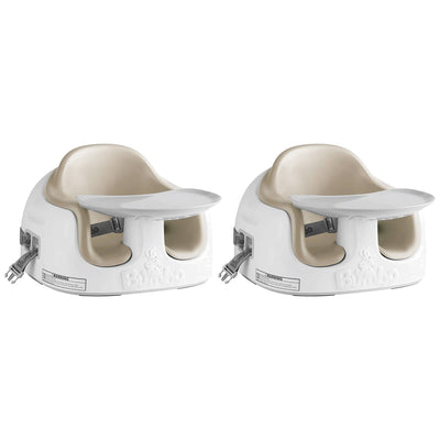 Bumbo Baby Toddler Adjustable 3-in-1 Booster Seat/High Chair, Taupe (2 Pack)