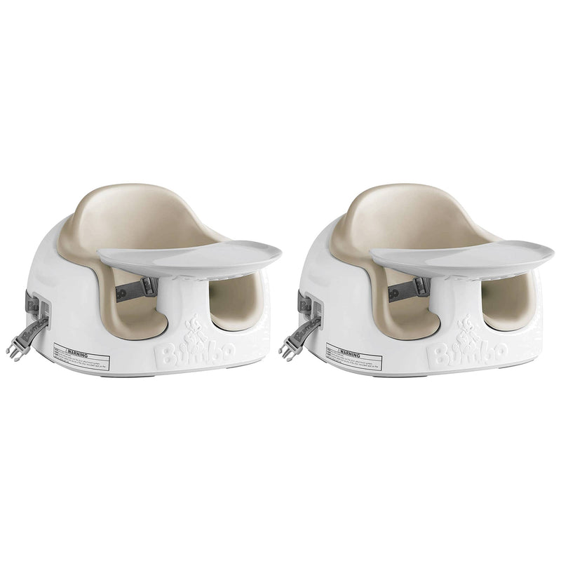 Bumbo Baby Toddler Adjustable 3-in-1 Booster Seat/High Chair, Taupe (2 Pack)