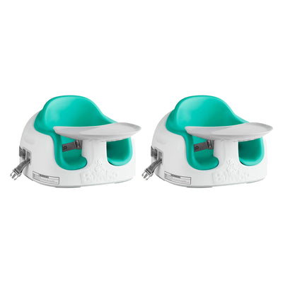 Bumbo Baby Toddler Adjustable 3 In 1 Booster Seat and High Chair, Aqua (2 Pack)