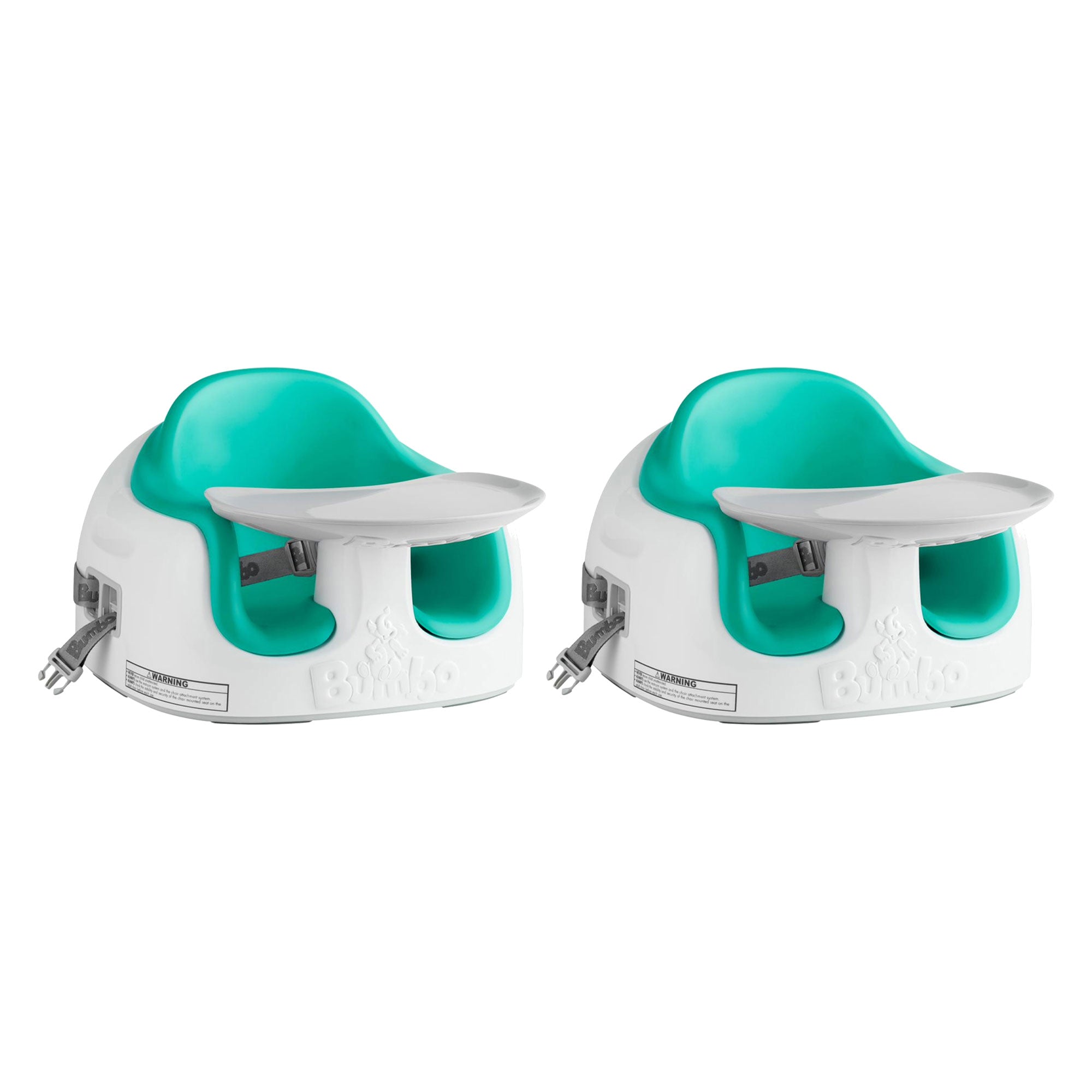 Bumbo Baby Toddler Adjustable 3 In 1 Booster Seat and High Chair, Aqua (2 Pack) - VMInnovations