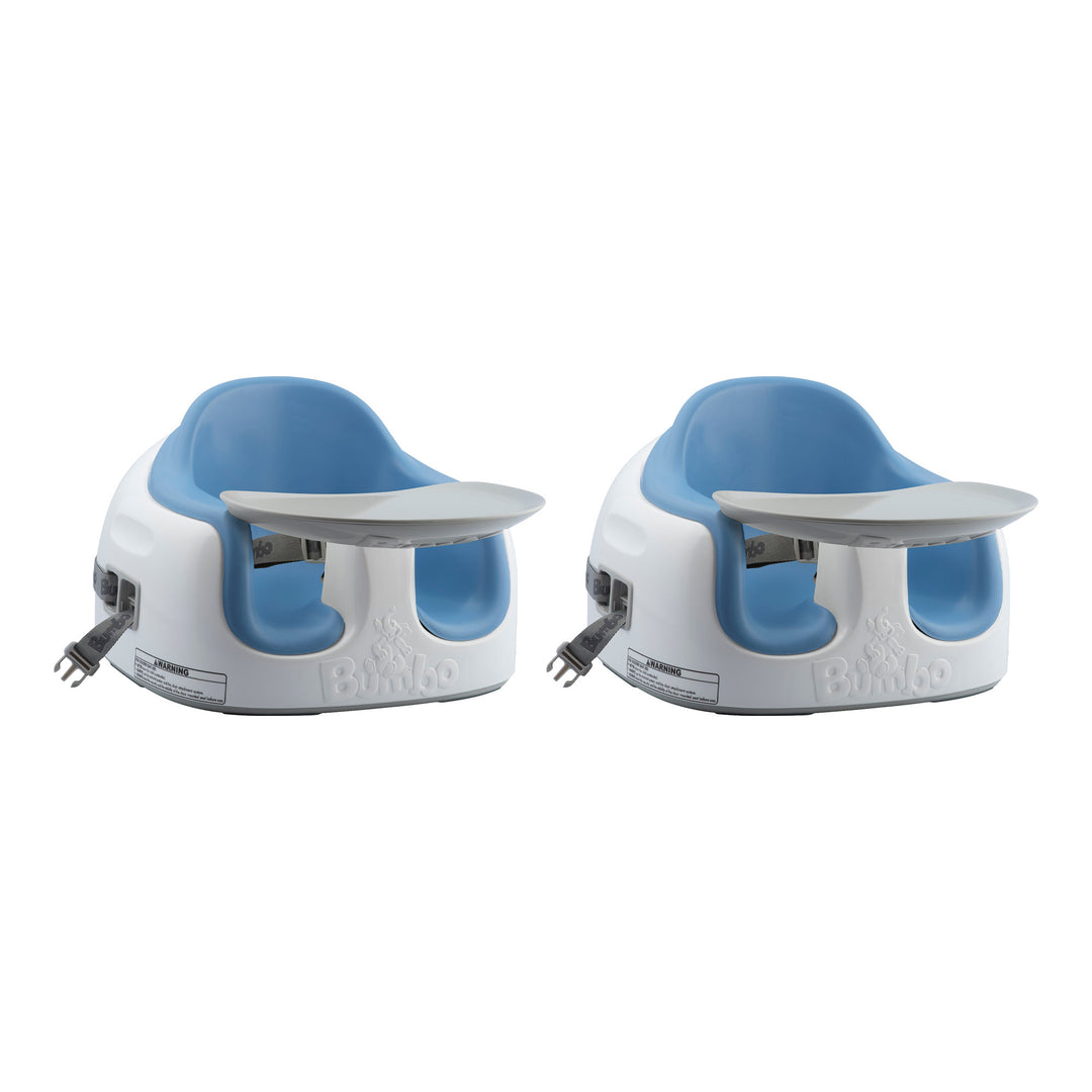 Bumbo Baby Toddler Adjustable 3 In 1 Booster High Chair, Powder Blue (2 Pack)