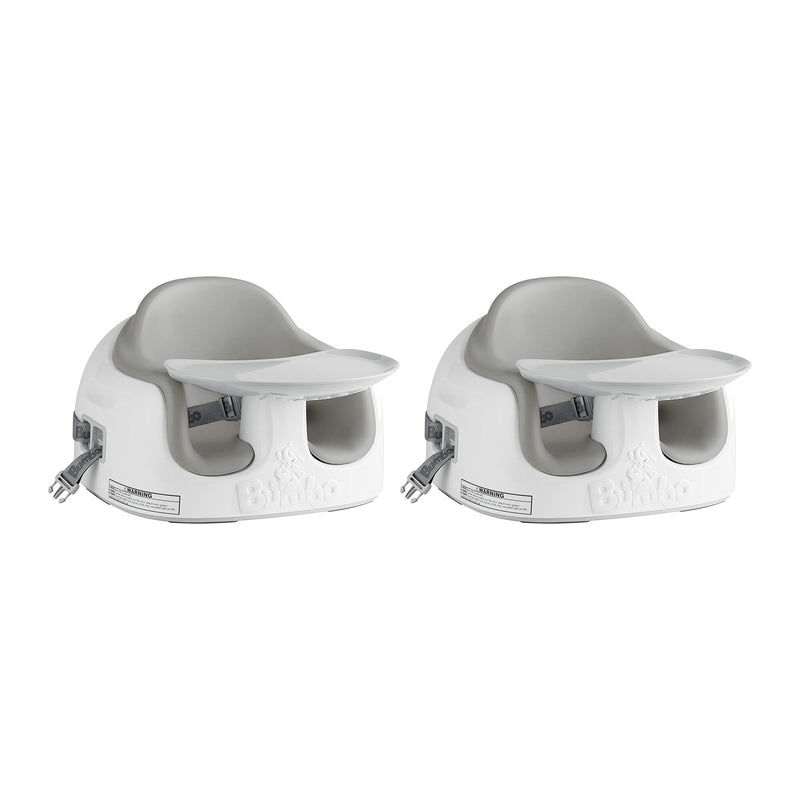 Bumbo Baby Toddler Adjustable 3-in-1 Booster Seat/High Chair, Cool Gray (2 Pack)