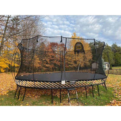 Springfree Trampoline 12' x 19' Oval Trampoline w/Basketball FlexrHoop Accessory