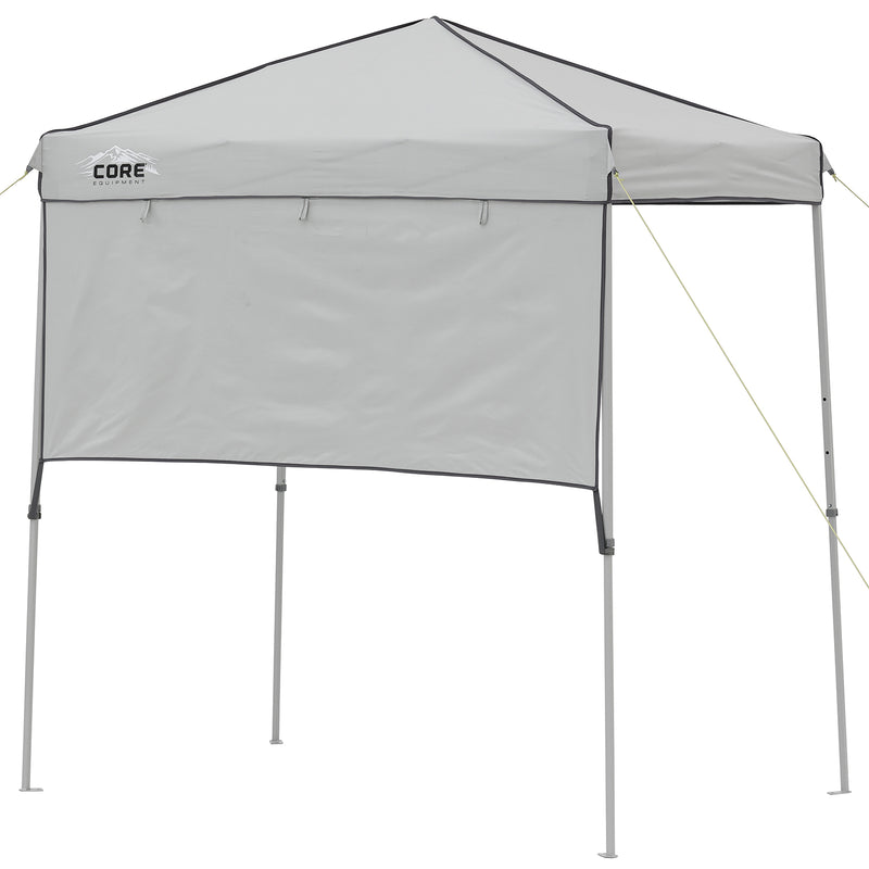 Core 6 x 4 Ft Instant Pop Up Tent Canopy w/ Adjustable Half Sun Wall Shade, Gray