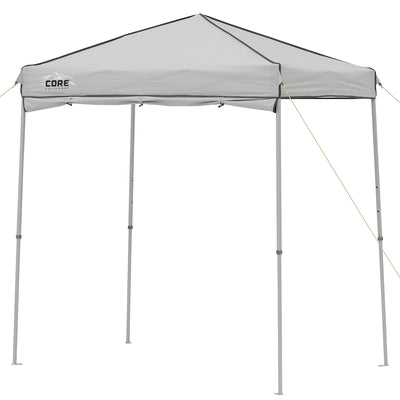 Core 6 x 4 Ft Instant Pop Up Tent Canopy w/ Adjustable Half Sun Wall Shade, Gray
