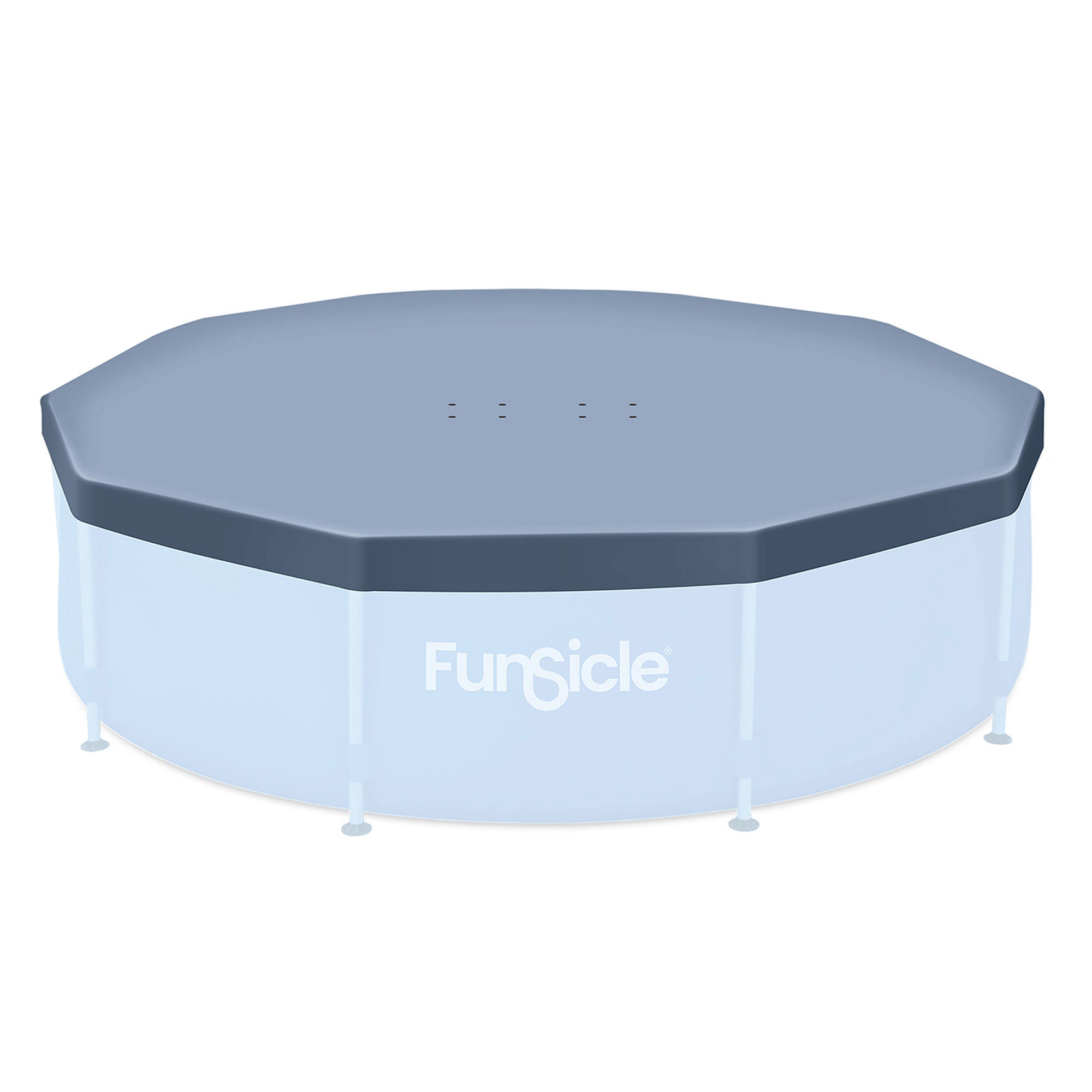 Funsicle 10' x 30" Outdoor Activity Round Frame Pool with 10' Debris Cover, Blue - VMInnovations