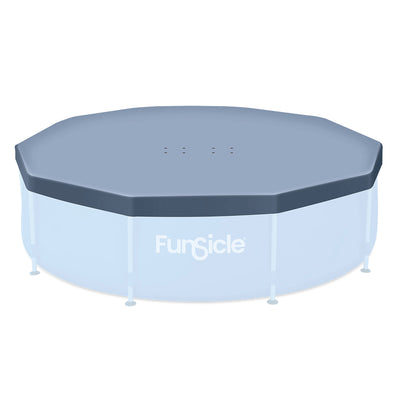 Funsicle 10' x 30" Outdoor Activity Round Frame Pool with 10' Debris Cover, Blue - VMInnovations