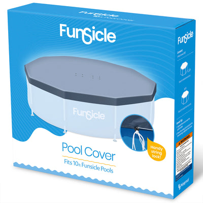 Funsicle 10' x 30" Outdoor Activity Round Frame Pool with 10' Debris Cover, Blue - VMInnovations