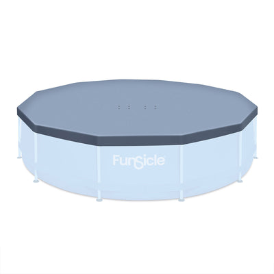 Funsicle 12' x 30" Outdoor Activity Round Frame Pool with 12' Debris Cover, Blue - VMInnovations