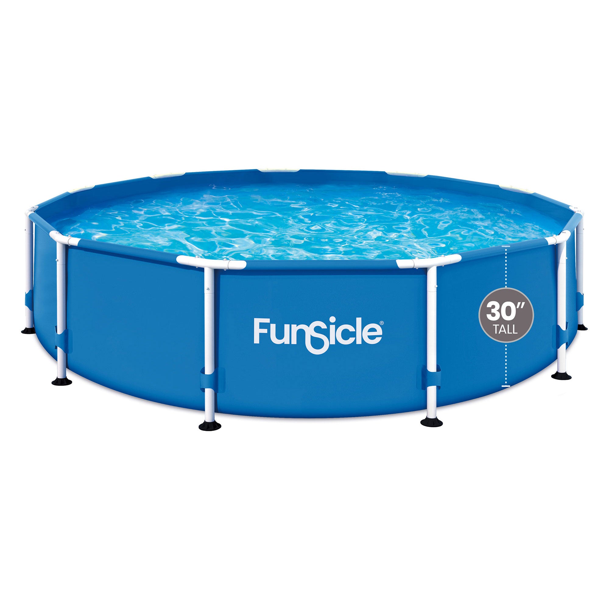 Funsicle 12' x 30" Outdoor Activity Round Frame Pool with 12' Debris Cover, Blue - VMInnovations